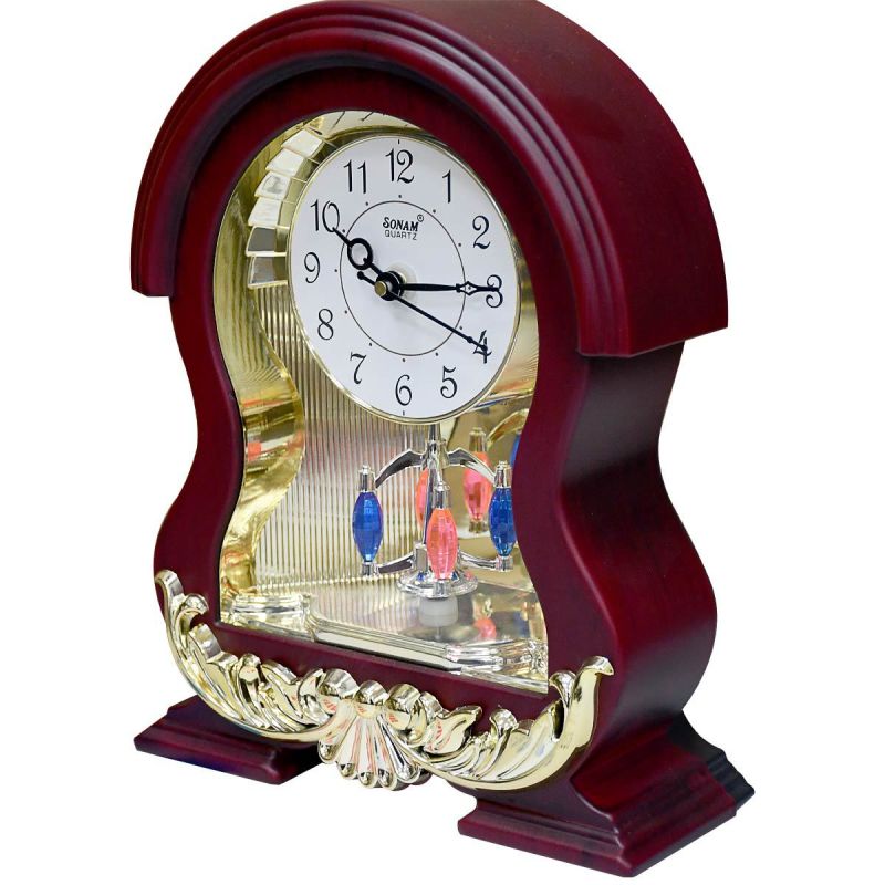 Horloge Murale et table -  Sonam - avec pendule rotatif - Rouge Fonce | Glotelho Cameroun