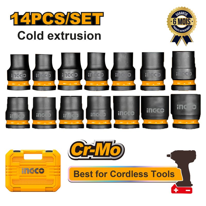 Jeu de douilles à choc - 14 Pièces - 1/2