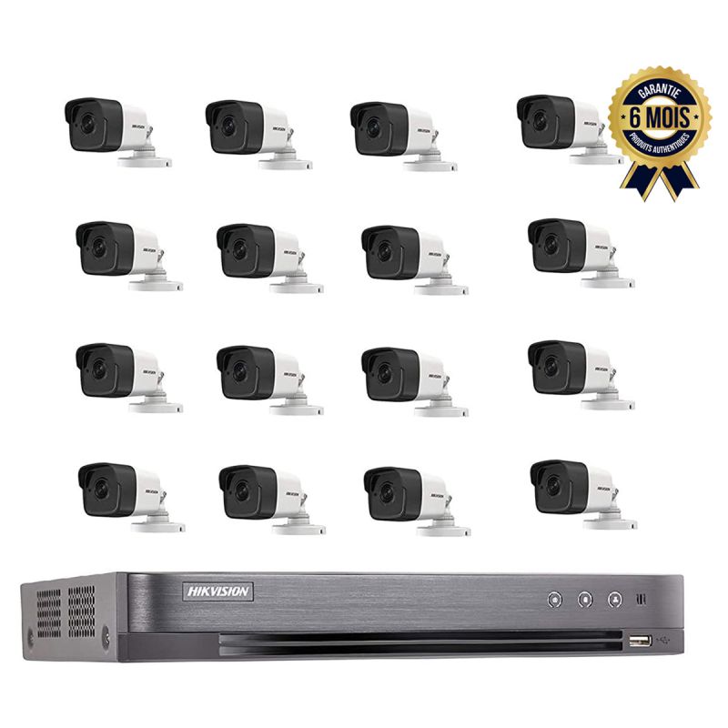 Kit de vidéosurveillance Prix en fcfa - Hikvision - 16 caméras extérieures + 1 DVR| Glotelho Cameroun