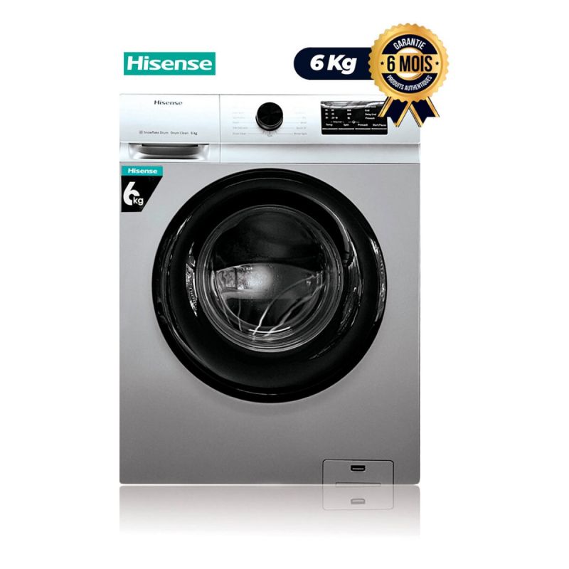 Machine &Agrave; Laver Automatique Hisense - WFVB6010MT - 6KG - Gris - 6 mois| Glotelho Cameroun