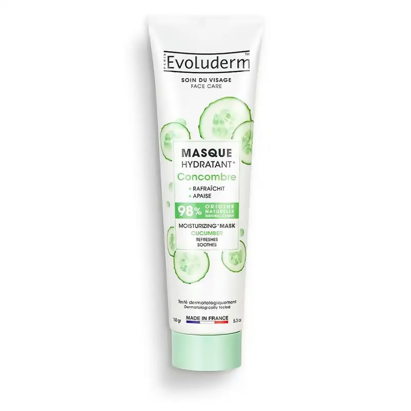 Masque hydratant visage concombre Evoluderm - 150 g, prix en FCFA, Cameroun. 