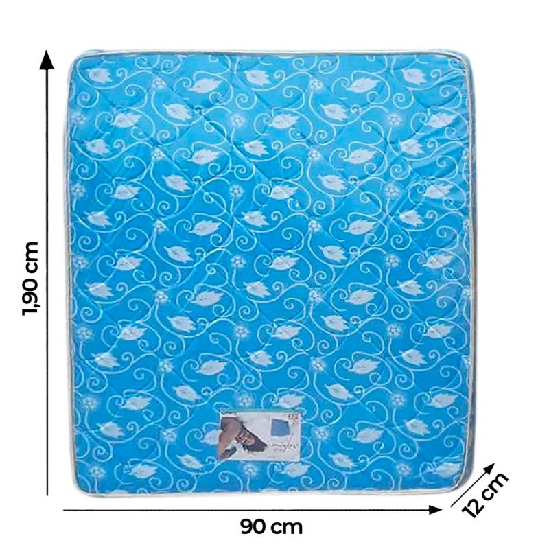 Matelas Ordinaire LUNA - 1 place - 90x190x12 cm - Très Confortable - Multicolore