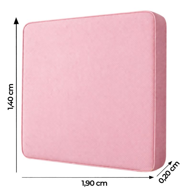 Matelas Semi-Orthopédique CATHERYNA - Très Confortable - 2 places - 140x190x20 cm - Rose + 2 oreillers simples offerts