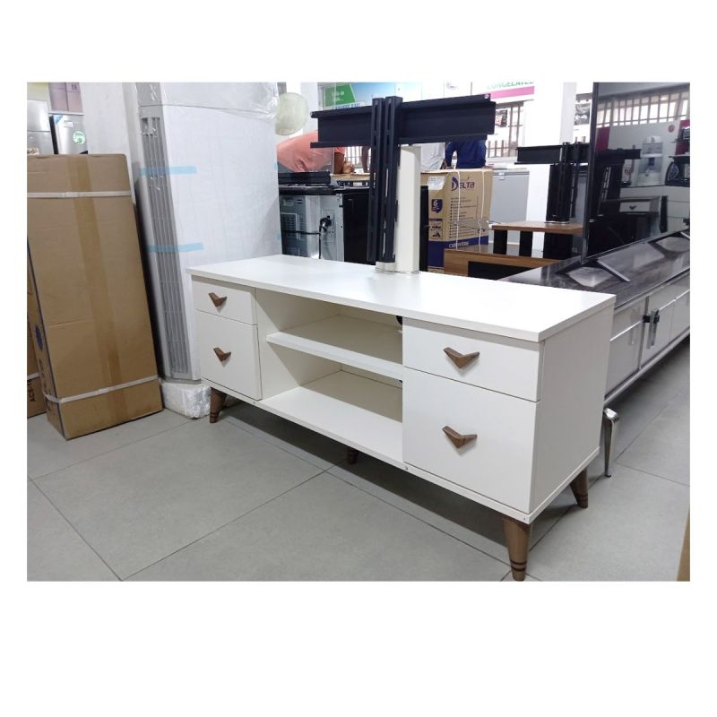 Meuble Perla 120  avec support TV  - Bois  Blanc/Marron | Glotelho Cameroun