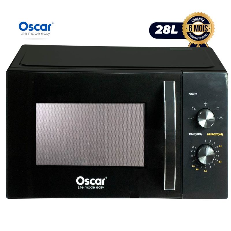 Micro-ondes Oscar 28 L - 900 W - OSC-9P032QQ - Fonctions grill et décongélation par poids et temps - Noir - Garantie 6 mois