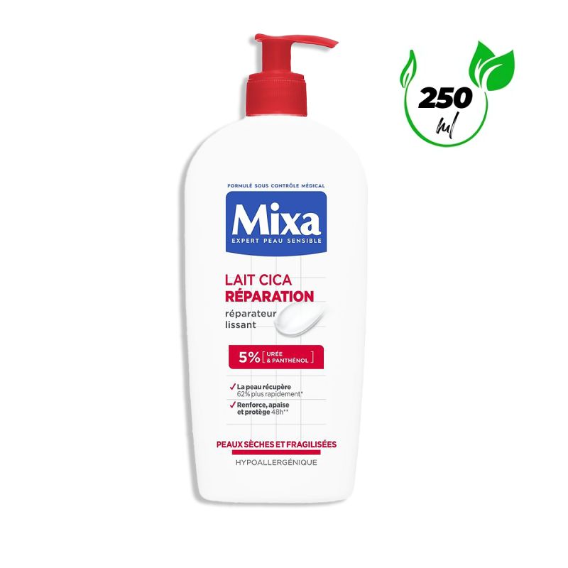 Mixa Expert peaux sensibles - Lait Cica réparateur - Niacinamide - Réparateur longue durée - 250 ml