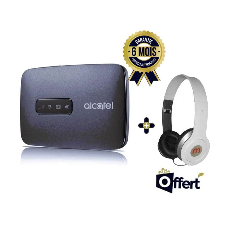 Modem Wifi Alcatel MW40V Link Zone - 4G LTE Cat4 - 150 Mbps - Compatible tout réseau + Casque Offert - Garantie6 Mois  | Glotelho  Cameroun