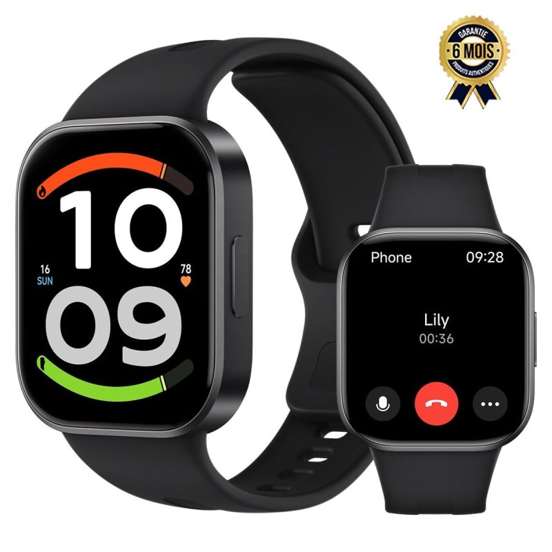 Montre Connectée Redmi Watch 6 Active – Écran AMOLED 1,85" AOD 1200 Nits – Appels Bluetooth – Suivi Santé (Fréquence cardiaque, SpO₂, Stress, Sommeil) & Sport Complet – IP68 – Design ultra-fin – Autonomie jusqu'à 18 jrs – Garantie 06 Mois