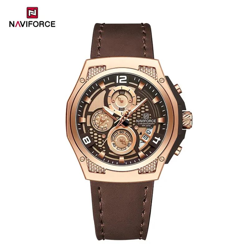 Montre homme Naviforce - NF8051L - Bracelet élégant en cuir véritable