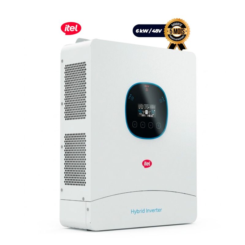 Onduleur Solaire Hybride Itel IPV‑6K48U Pro – 6 kW / 48 V – Onde Sinusoïdale Pure – MPPT 8 000 W – Wi‑Fi intégré – IP54 – Garantie 5 ans