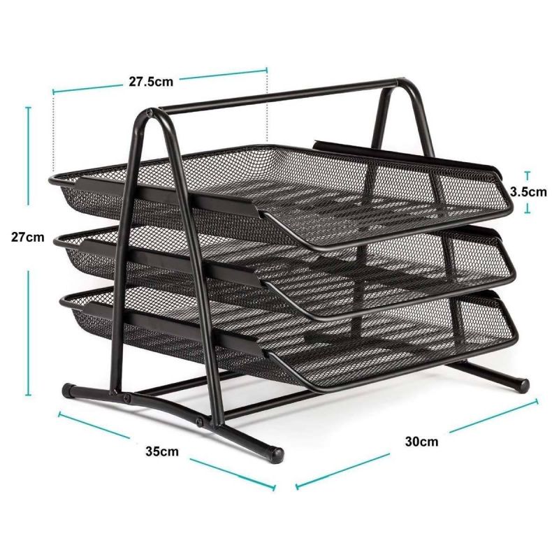 Organisateur de bureau en fil métallique à 3 niveaux - Documents A4 - Lettres - (Prix en fcfa) | Glotelho Cameroun