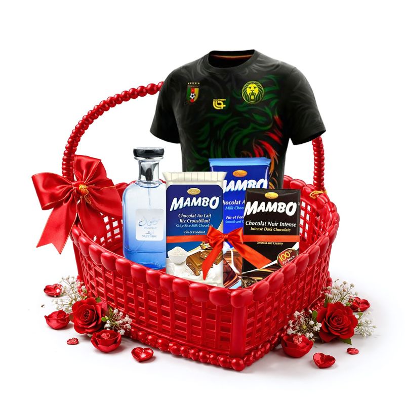 Pack Saint Valentin Mon amour - Coffret 3 Chocolats Mambo + Eau de Parfum + Maillot des Lions Indomptables