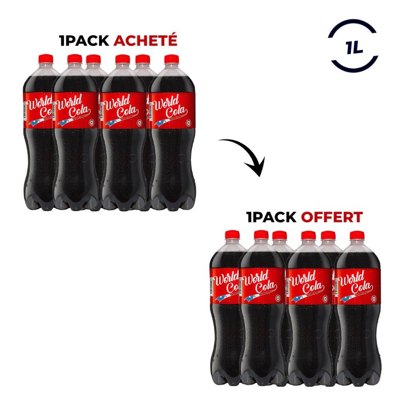 Pack World Cola – 6 Bouteilles de 1L + 6 Bouteilles Offertes
