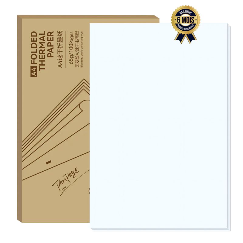 Papier thermique plié prix en fcfa - Bisoffice - Pour photos, reçus, mémos, fichiers PDF - 200 feuilles A4| Glotelho Cameroun