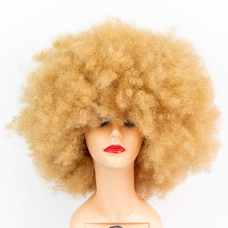 Perruque afro noire - Perruque bouclée crépue douce pour femmes - Blonde