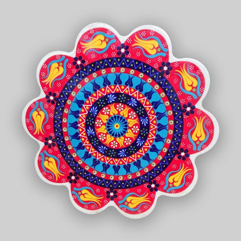 Plateau en céramique - 7 pouces - Multicolore | Glotelho Cameroun