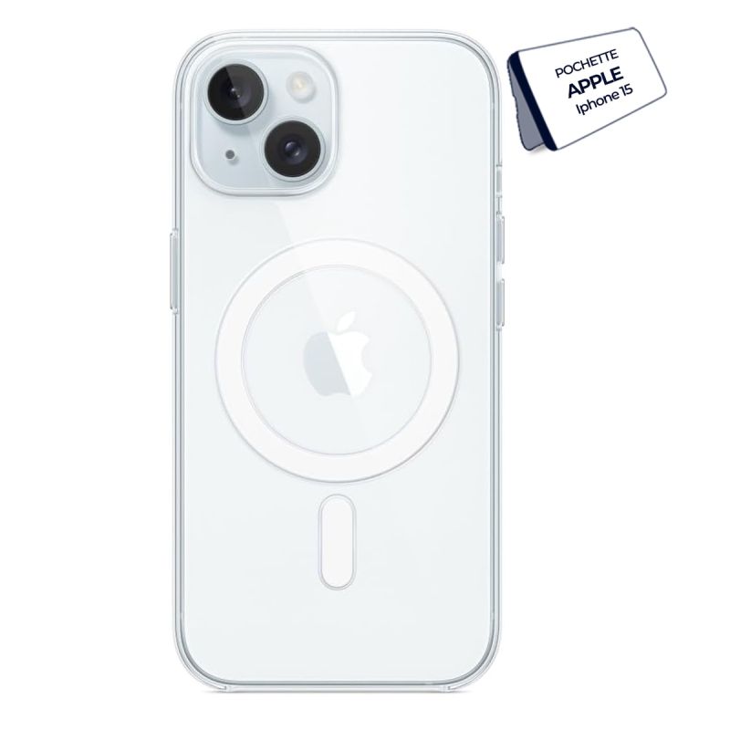 Pochette originale transparente Apple magsafe ( Clear case magsafe) pour Iphone 15  