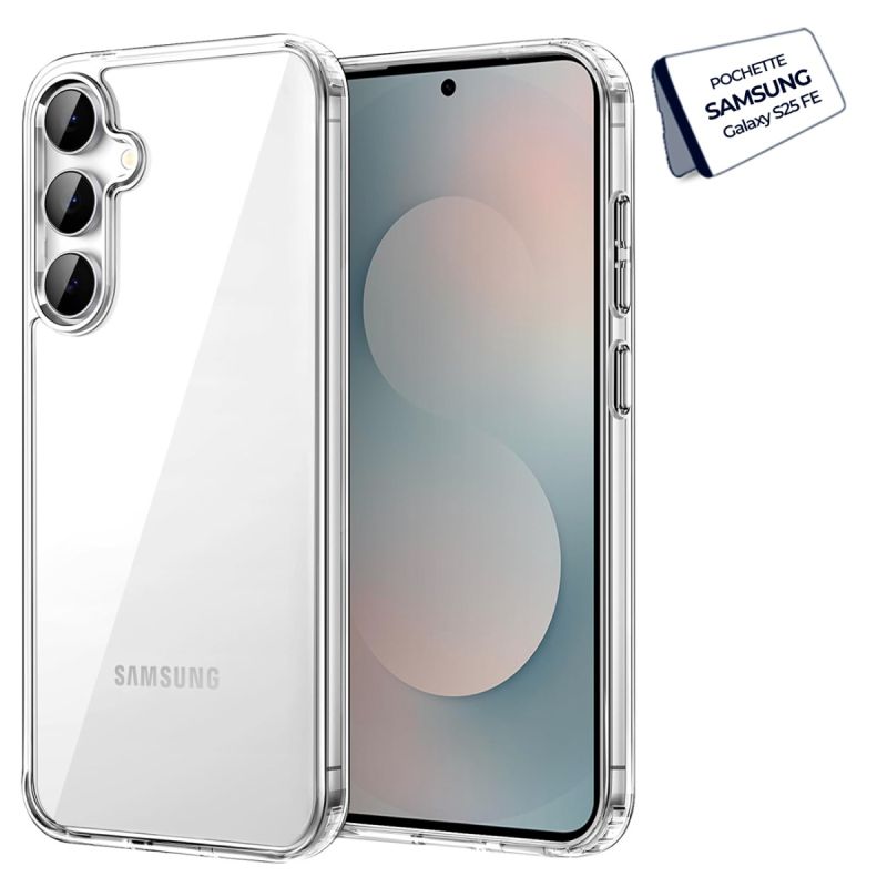 Pochette transparente pour Samsung Galaxy S25 FE + Glace de Protection Incluse