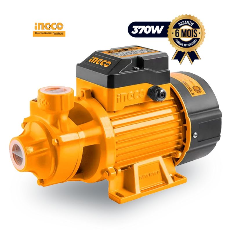 Pompe périphérique prix en fcfa - 370W - 0,5HP - 1"× 1" - INGCO VPM3708 - 6 Mois| Glotelho Cameroun