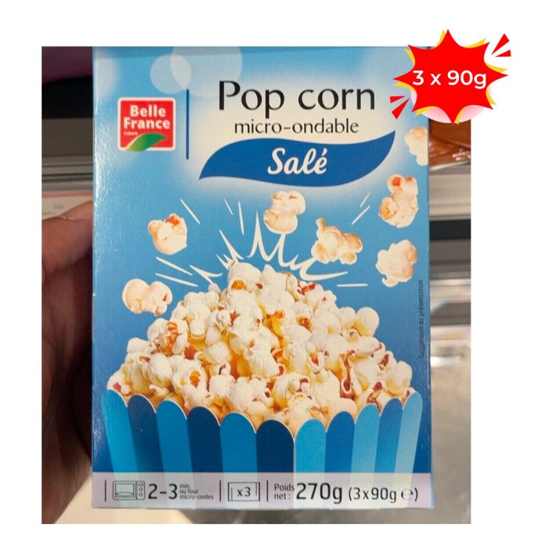 Pop-corn Salé pour Micro-ondes - Belle France – 3 x 90g