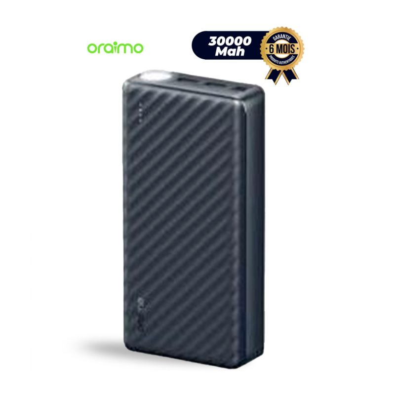 Powerbank - Oraimo - PowerNova Q31 OPB-P7300Q - 30000mAh - Charge Rapide 22.5W - Power Delivery 20W - Écran LED Digital - Multi-protections AniFast - Garantie 06 Mois