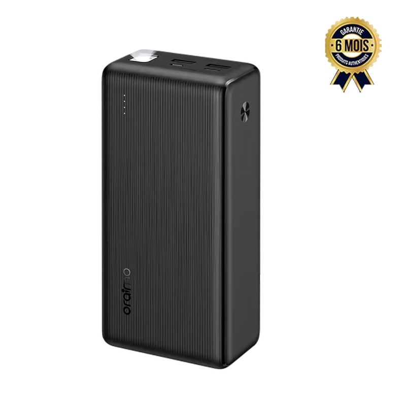 Powerbank Oraimo PowerNova B31 OPB‑P1302 – 30 000 mAh – Charge rapide 15W AniFast™ – 3 ports (USB‑A + Type‑C) – Torche LED 240h – Multi‑appareils – Garantie 6 mois