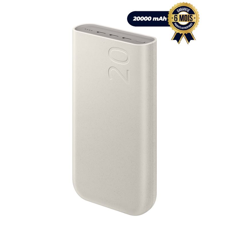 Powerbank SAMSUNG 20000mAh - 45 W - Charge ultra rapide - 3 ports USB-C - Câble intégré - Garantie 6 mois