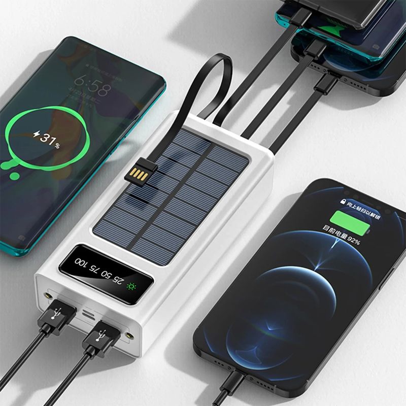 Powerbank Xiaomi 30 000 mAh – 67W – Solaire, avec lampe torche et câbles intégrés