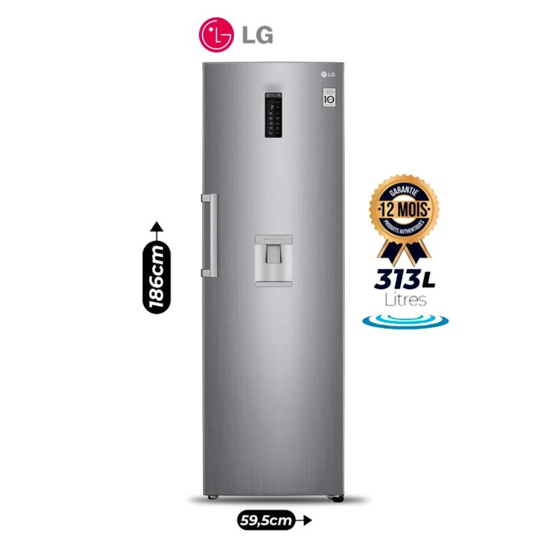 Réfrigérateur 1 Porte LG GC-B411ELDM - 313 Litres, gris, avec distributeur d'eau et poignée facile à ouvrir, garantie 1 an, prix Cameroun. 