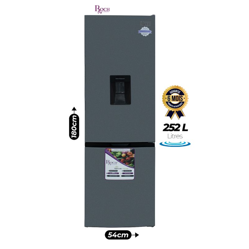 Réfrigérateur combiné Roch NoFrost avec distributeur d'eau 252L - prix Cameroun