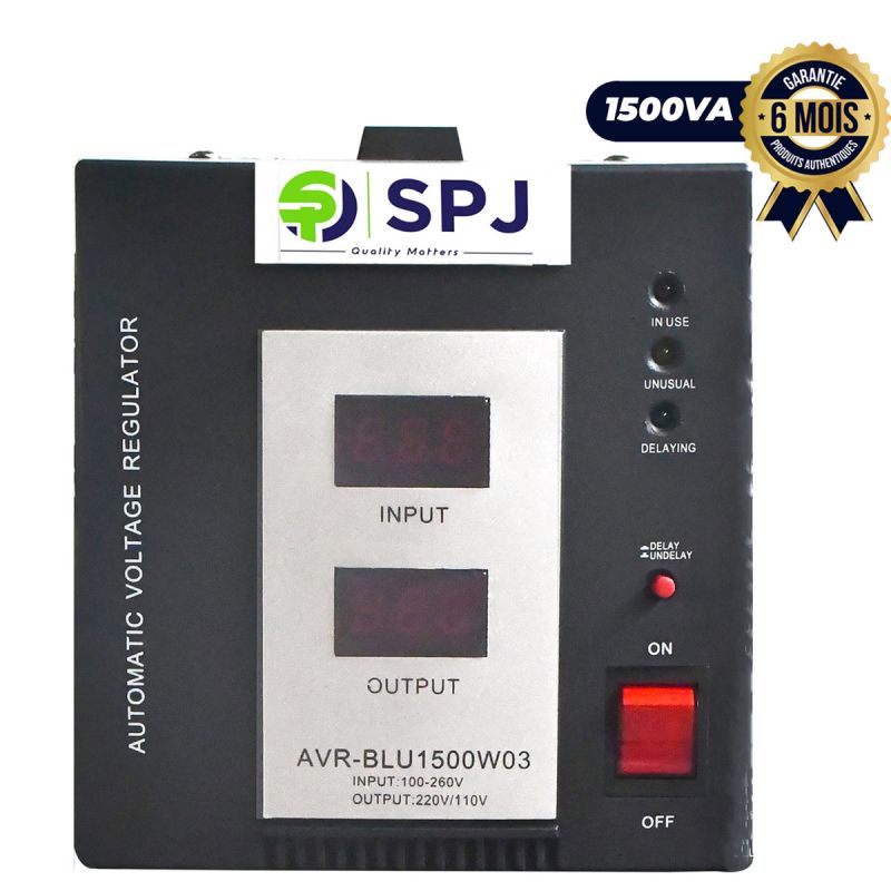 Régulateur de tension numérique - SPJ - 1500VA -(Prix en fcfa) | Glotelho Cameroun