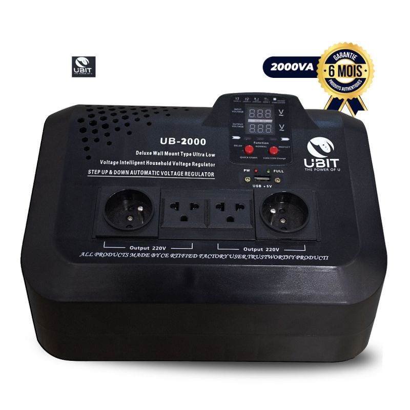 Régulateur de tension Mural UBIT 2000VA - prix Cameroun