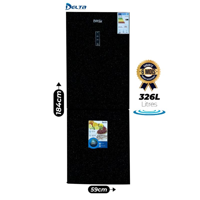 Réfrigérateur DELTA - DRF-K400BFNF - 326 Litres - Système No Frost - Classe Énergétique A+ - Tropicalisé Classe T - Silencieux 42dB - Garantie 06 mois