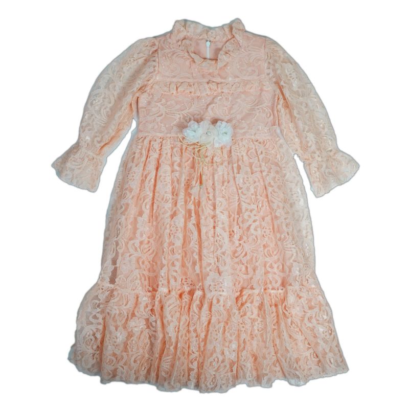 Robe en dentelle rose bisque au prix Cameroun