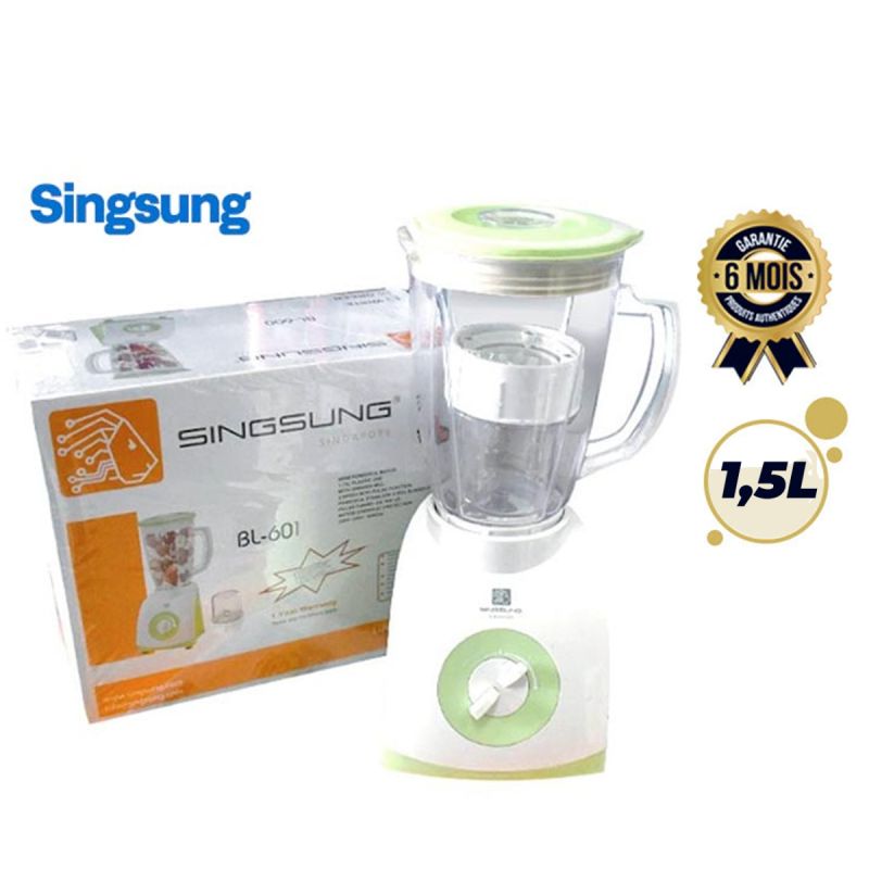 Robot mixeur - Singsung - BL-601 - 1.5L - 600w - blanc - 6mois | Glotelho Cameroun