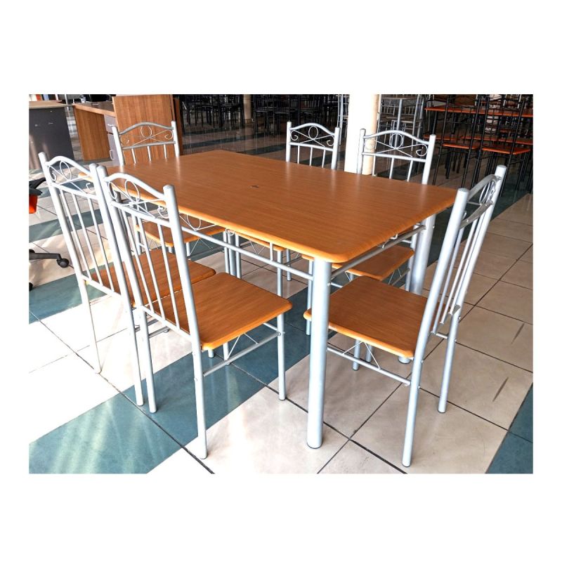 Salle à manger 6 places en Bois/fer - réf 1202-115 CHS - 791-14-50 - Marron/Gris - prix Cameroun