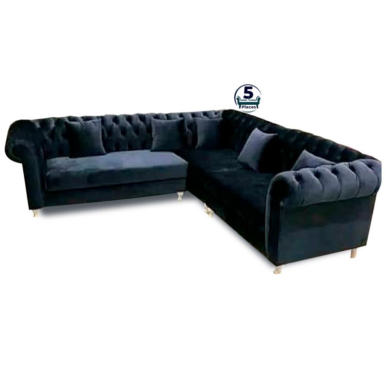 Salon d'Angle Ford Capitoner - 5 places - Noir meilleur prix Glotelho