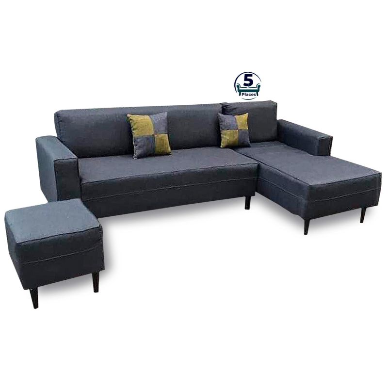 Salon d'Angle Guru Capitoner - 5 places - Noir