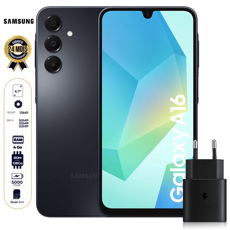 Samsung Galaxy A16 4G + Boitier Samsung Type-C 25W