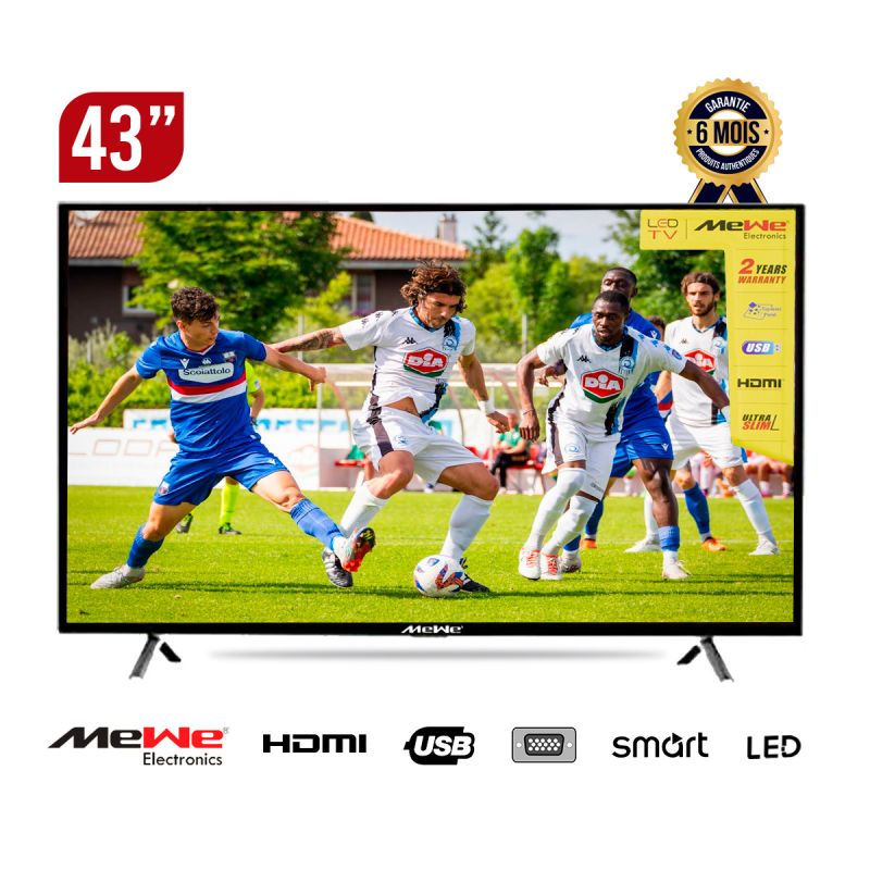 Smart TV Android Sans Cadre MEWE 43" avec affichage LED Full HD - Prix Cameroun 