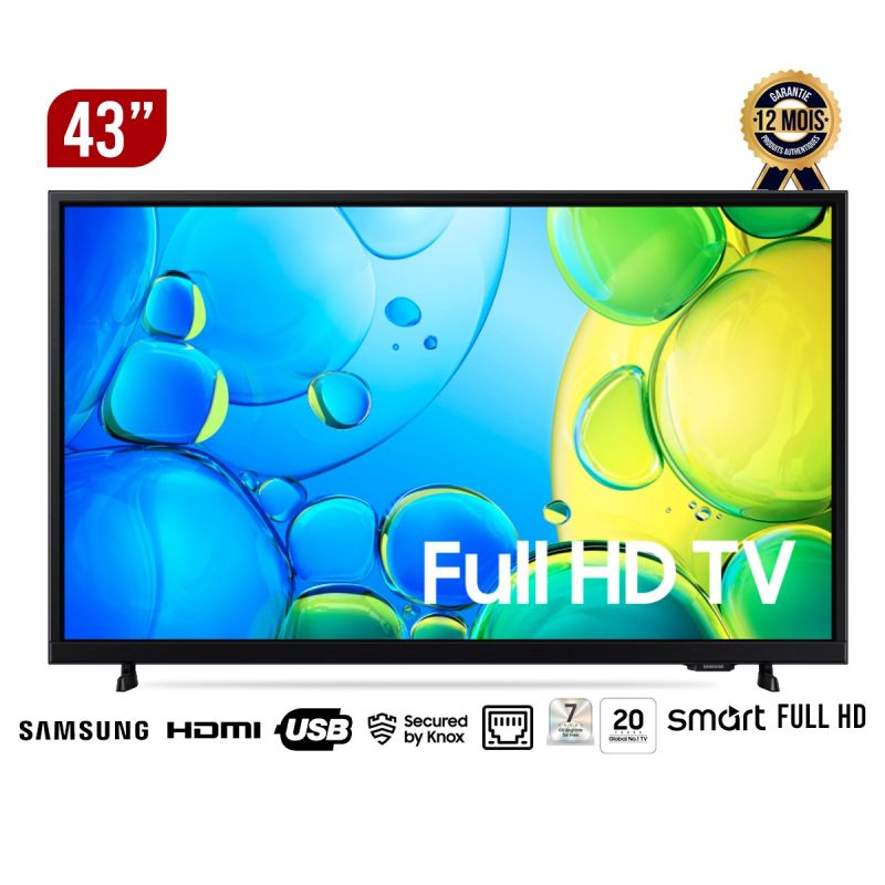 SMART TV Samsung 43" UA43F6000F – Full HD, HDR – OTS Lite – Tizen OS sécurisé Knox – Design Slim sans bords – Series 6 (2025) – Garantie 12 Mois