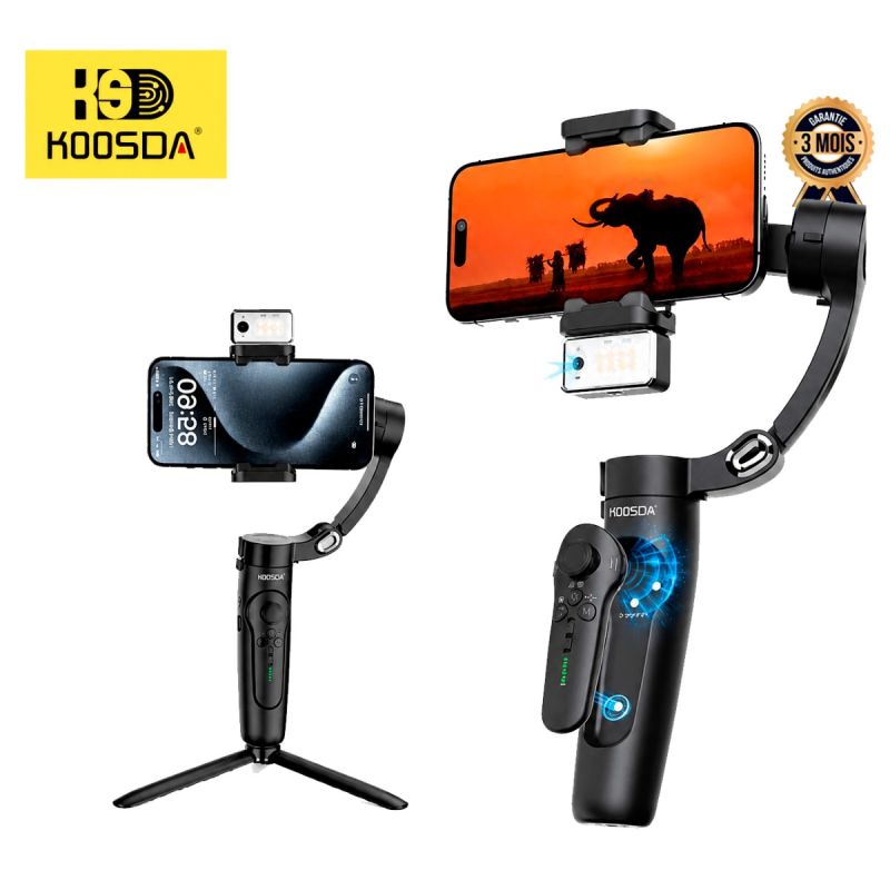 Stabilisateur Gimbal Smartphone M3 AI Pro - 3 axes de stabilisation - Suivi IA visage/objet - Contrôle gestuel intelligent - Design pliable & portable - Garantie 3 mois