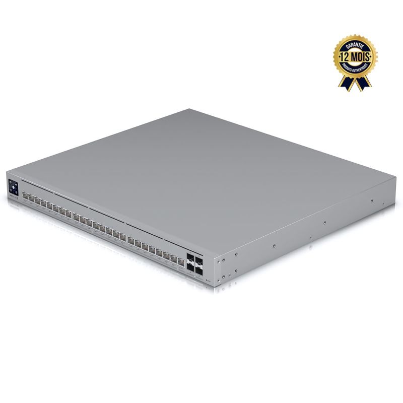 Switch Ubiquiti USW-Pro-HD-24-PoE – Couche 3 Gérable – 24 Ports (22x 2,5GbE + 2x 10GbE PoE++) – 4 SFP+ 10G – Budget PoE 600W – Etherlighting – Garantie 12 mois
