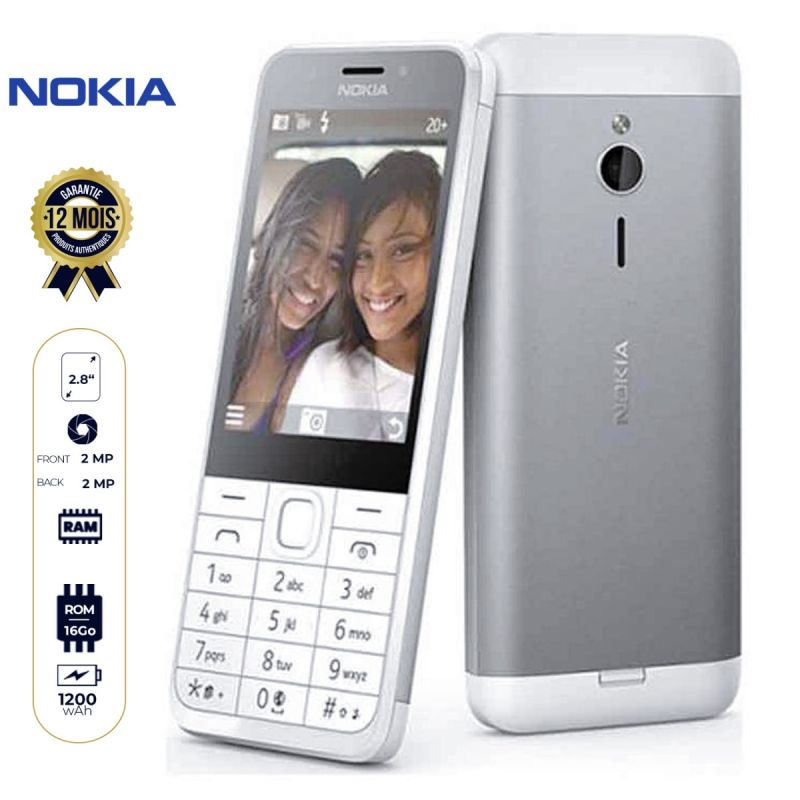 Téléphone Nokia 230 - 16Mo RAM - 1200 mAh - 2.8