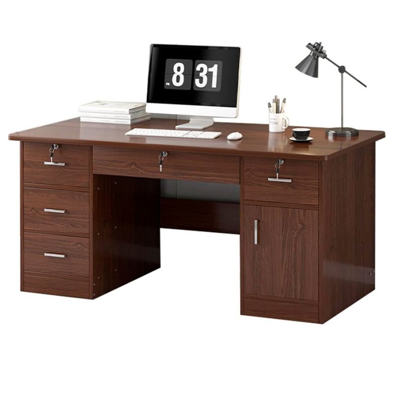Table de bureau SUICRA avec tiroir - 1,2 m - Chocolat