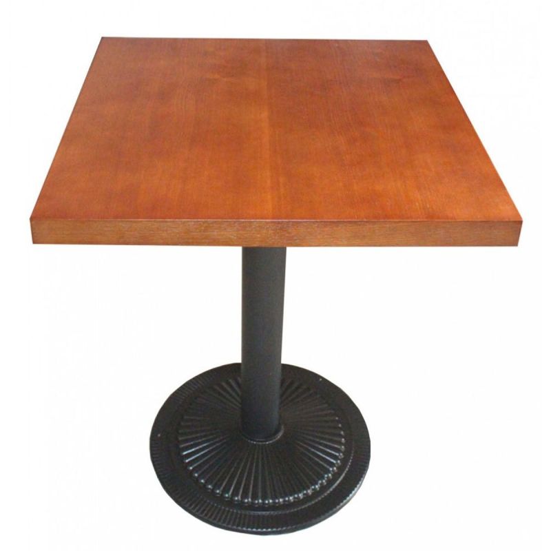 Table de Restaurant pour 4 personnes  - TR-8080M -  Piètement Rond - Noir/Marron 