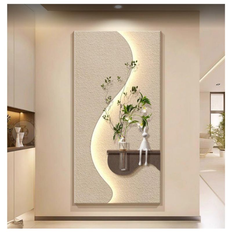 Tableau décoratif - Art Moderne 2 - Multicolore - Motif Vague Rétroéclairée
