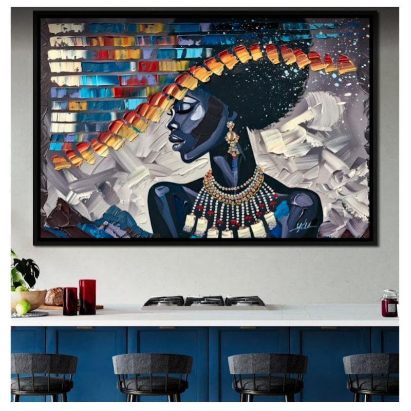 Tableau Décoratif - POFAL - Silhouette de Nuit Étoilée - Toile Ultra HD - Cadre Bois 3 cm - Anti-UV