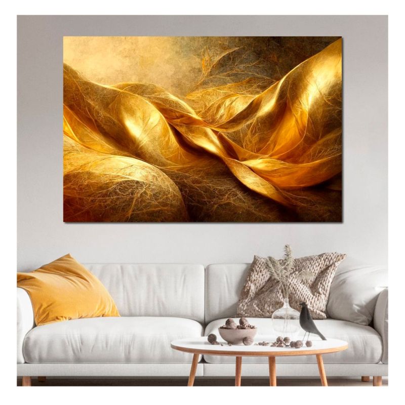  Tableau décoratif - Tourbillon doré abstrait