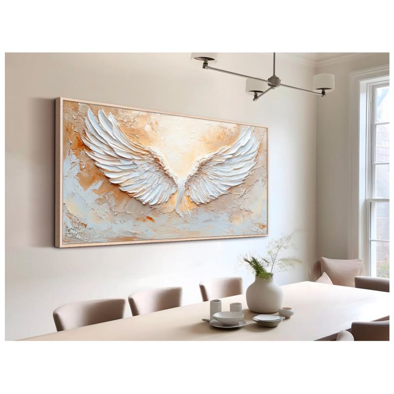 Tableau Décoratif Ailes d'Ange – Toile Effet 3D avec cadre en bois, prix Cameroun. 
